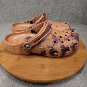 Crocs Classic Brown Marbled Clogs Woman's Size 8, 9 Slip On Shoes 206867-2CD